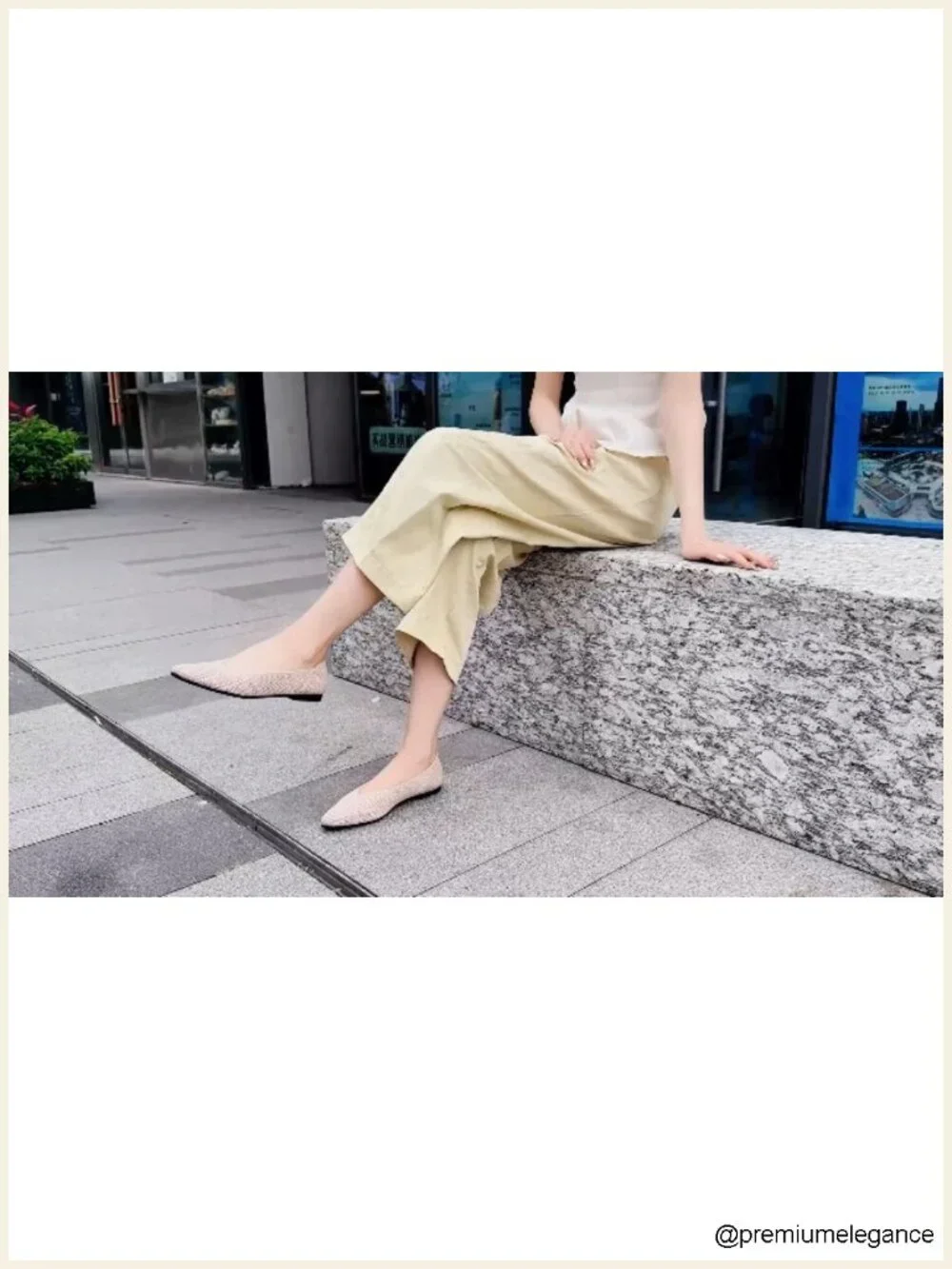 Women's Knit Ballet Flats Pointed Toe Slip-On Dress Shoes Comfortable Work Flats